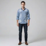 Camisa de Denim com Botões