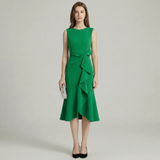 Vestido Midi Sem Mangas com Bainha em Camadas