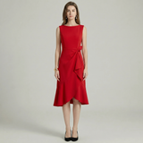 Vestido Midi Sem Mangas com Bainha em Camadas
