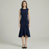 Vestido Midi Sem Mangas com Bainha em Camadas