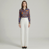 Camisa de Seda com Estampado Floral Paisley