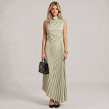 Vestido Maxi de Chiffon de Um Ombro
